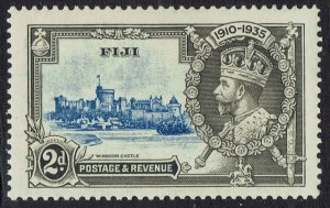 FIJI 1935 KGV SILVER JUBILEE 2D VARIETY DIAGONAL LINE BY TURRET