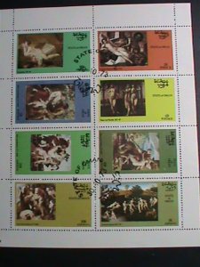 OMAN STAMP- 1973-WORLD FAMOUS NUDE ART PAINTINGS CTO FULL SHEET  VERY FINE