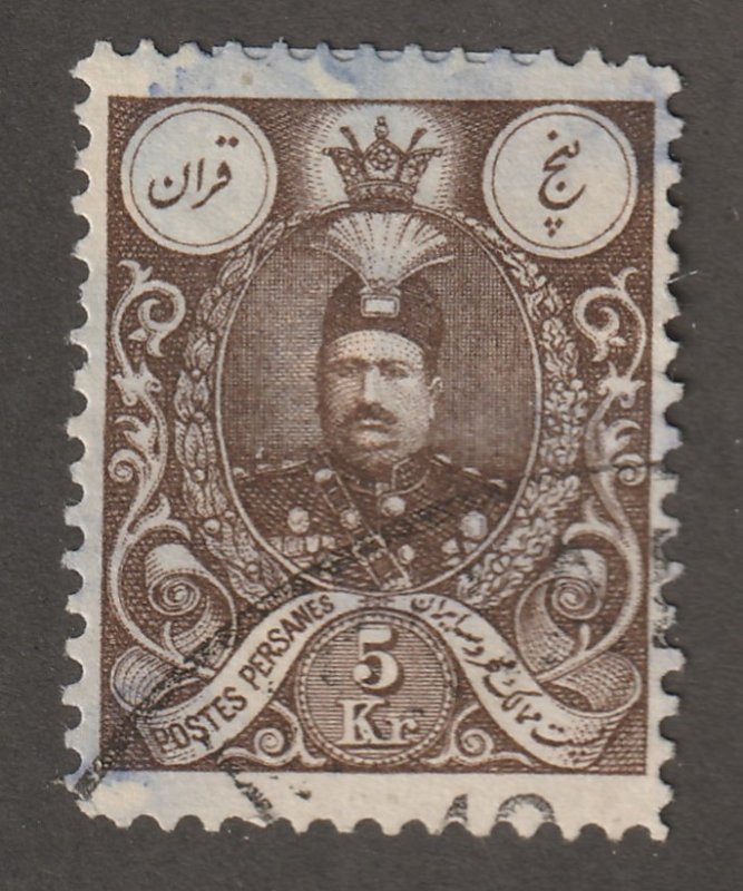 Persian stamp, Scott#441, used, hinged, 5Kr, brown, #ed-109