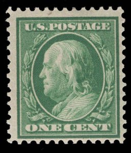 MOMEN: US STAMPS #357 1c BLUE PAPER MINT OG H VF LOT #78358-1