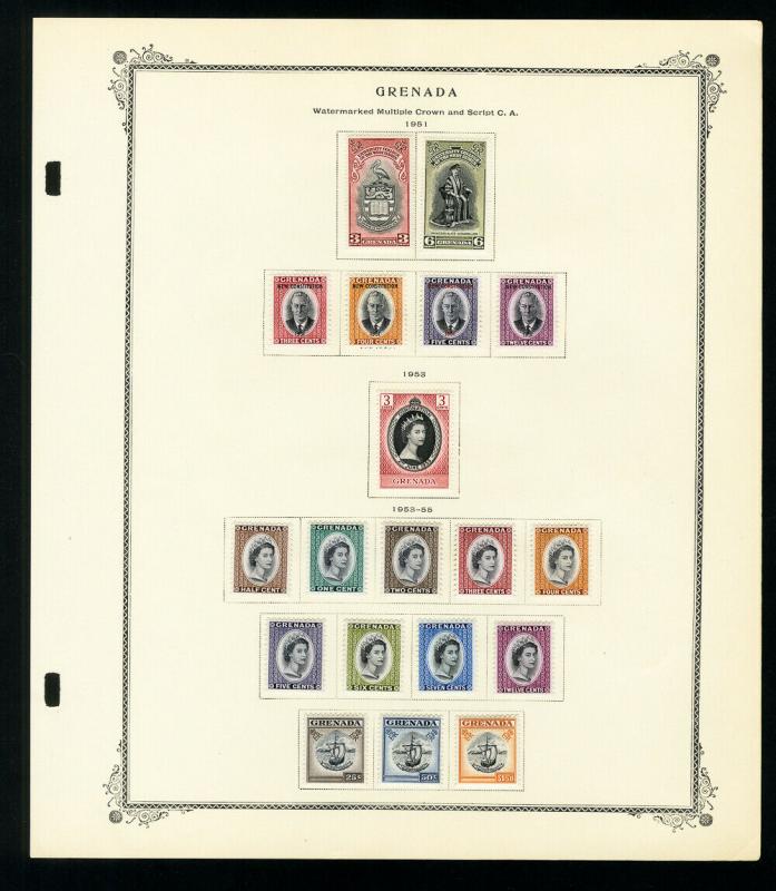 Grenada 1800s to 1950s Stamp Collection