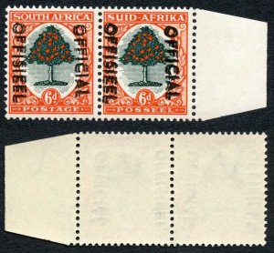 South Africa Official 6d Double Overprint Stated to be a FORGERY U/M