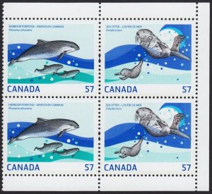 JOINT Issue with SWEDEN, MARINE LIFE* BLOCK of 4 fr.BK429 = Canada 2010 #2387c-d