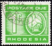 Rhodesia - 1970 Postage Due 1c white gum Used SG D18