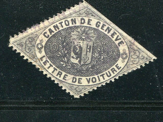 Switzerland  Scarce Car Letter  Geneva used  VF - Lakeshore Philatelics