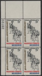 SC#1315 5¢ Marine Corps Reserve Issue Plate Block: UL #28720 (1966) MNH