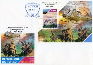 CHAD  2020 45th ANN OF THE END OF THE VIETNAM WAR SOUVENIR SHEET FIRST DAY COVER