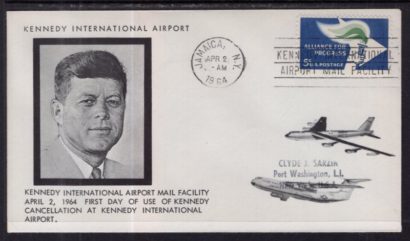 US Kennedy Airport Mail Facility First of Cancellation 1964 Cover