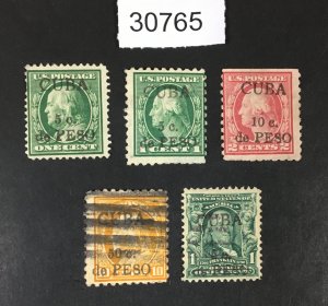 US CUBA POSSESSION STAMPS # ESSAYS USED NO PERIOD AFTER PESO LOT #30765