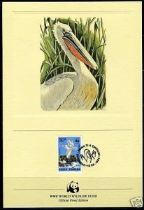 WORLD WILDLIFE FUND ROMANIA SEAGULL  1984  PROOF CARD