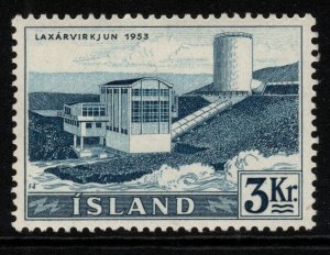 ICELAND SG341 1956 3k BLUE POWER PLANT MNH