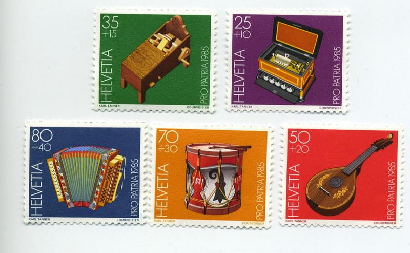Switzerland-Scott's # B513-B517 Musical Museum Exhibit- M NH