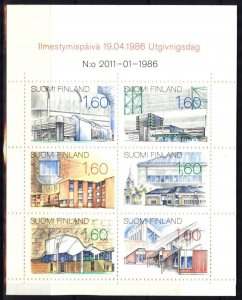 Finland 1986 Architecture Modern Buildings Mi. 987/92 Booklet MNH