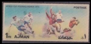 1972 Ajman 1469/B378b 3D 1974 FIFA World Cup in Munich