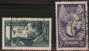 FRANCE Scott 325-6 used 1937 Mermoz set