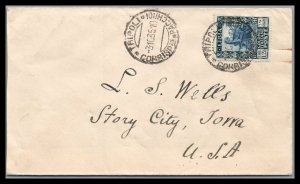 ABRO Stamps Libya 1935 Italian Colony Cover to Story City Iowa