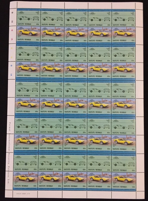 TUVALU Cars Automobiles Sheets x 8 MNH(400 Stamps)(BLK32) 