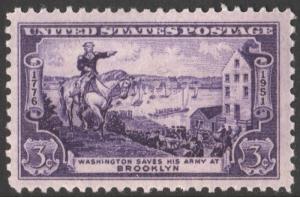 SC#1003 3¢ Battle of Brooklyn, 175th Anniversary Single (1951) MNH