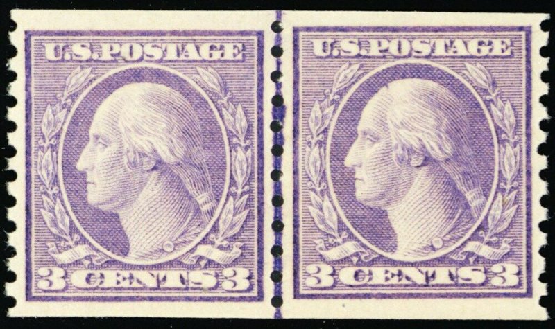 494, Mint XF OG NH Coil Line Pair With PSE Graded 90 Certificate - Stuart Katz