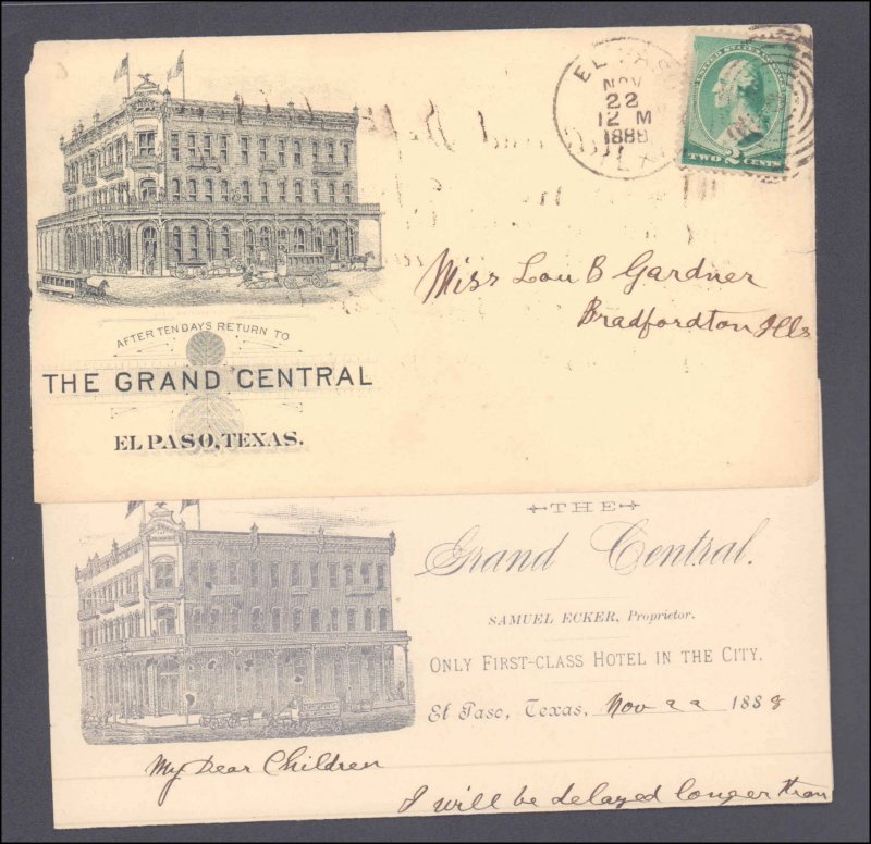 El Paso County El Paso with Letter ( Postal History ), 1888