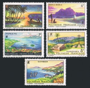 Fr Polynesia 211-215,C32,MNH.Michel 38-43. Views 1964.Tuamodu,Borabora,Harbor,