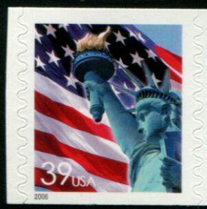 US Stamp #3983 MNH - US Flag w/ Lady Liberty Coil Single