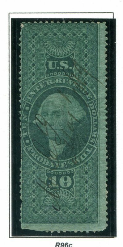 US Scott #R96a   $10 Probate of Well Stamp.  Free Shipping.