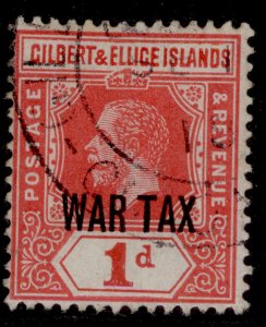 GILBERT AND ELLICE ISLANDS GV SG26, 1d red, FINE USED.