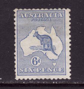 Australia-Sc.#8-unused hinged 6p ultra-Kangaroo-1913-very faint small