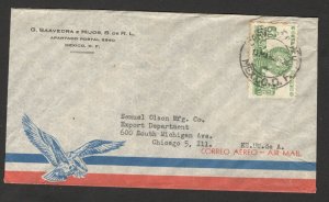 MEXICO TO USA - TRAVELED AIRMAIL LETTER - 1949. (39)