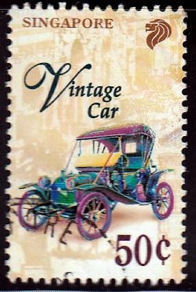 Singapore #786 Vintage Car, used. PM, Crease