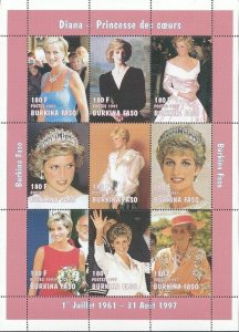 Burkina Faso MNH S/S Princess Diana 1997