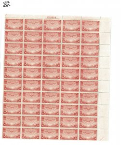 1937 United States Air Mail Postage Stamp #C22 Plate No. 21629 Mint Full Sheet