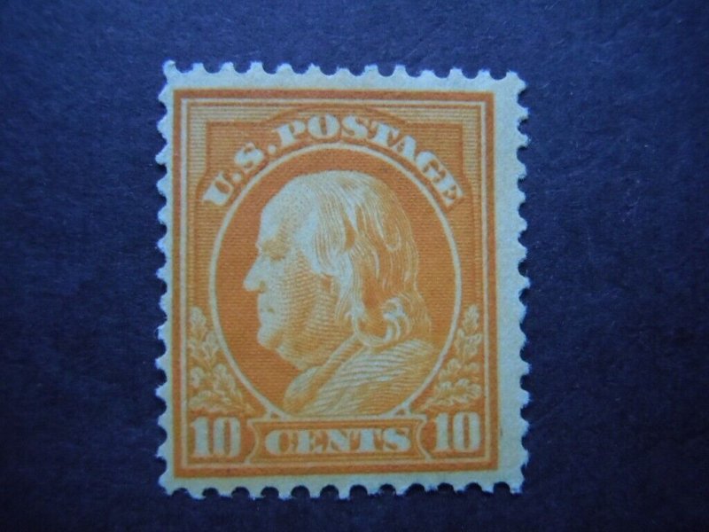 1912 #416 10c Franklin Perf 12 MH OG F/VF CV $40  Includes New Mount 