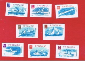 Romania #1478-1485   MNH OG    Imperforate   Boats  Free S/H