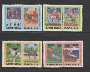 ST. LUCIA #665-668 1984 LEADERS OF THE WORLD PAIRS MINT VF NH O.G