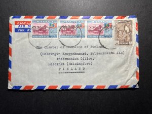 1960 Malaya Airmail Cover Penang to Helsinki Helsingfors Finland