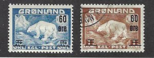 Greenland SC#39 Mint & 40 Used F-VF SCV$16.75....Beautiful!