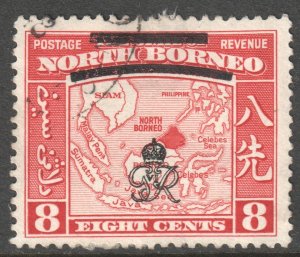 North Borneo Scott 228 - SG340, 1947 GviR Crown Colony 8c used