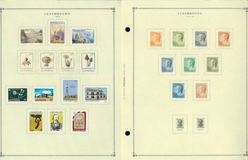 Luxembourg 1944-1999M & U Hinged on Scott International Pages