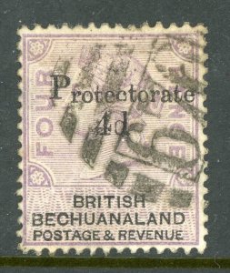 Bechuanaland  1888 British Colony QV 4p SG #44 VFU A868