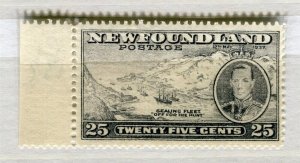 CANADA; NEWFOUNDLAND 1937 early GVI pictorial issue Mint hinged 25c.