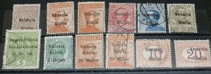 Venezia Giulia Occupation 1918–19 Italy Austria Overprints Heller & Segnatasse