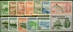 Turks & Caicos Islands 1950 Set of 13 SG221-233 Fine MNH & LMM