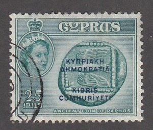 Cyprus # 189, Overprinted Stamp, Used, 1/3 Cat.