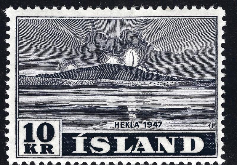 Iceland Hekla Volcano Issue Scott #252 F-VF MH Cat $75