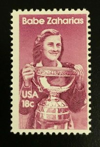 1981 Babe Zaharias -Golf-Single 18c Postage Stamp, Sc# 1932, MNH, OG