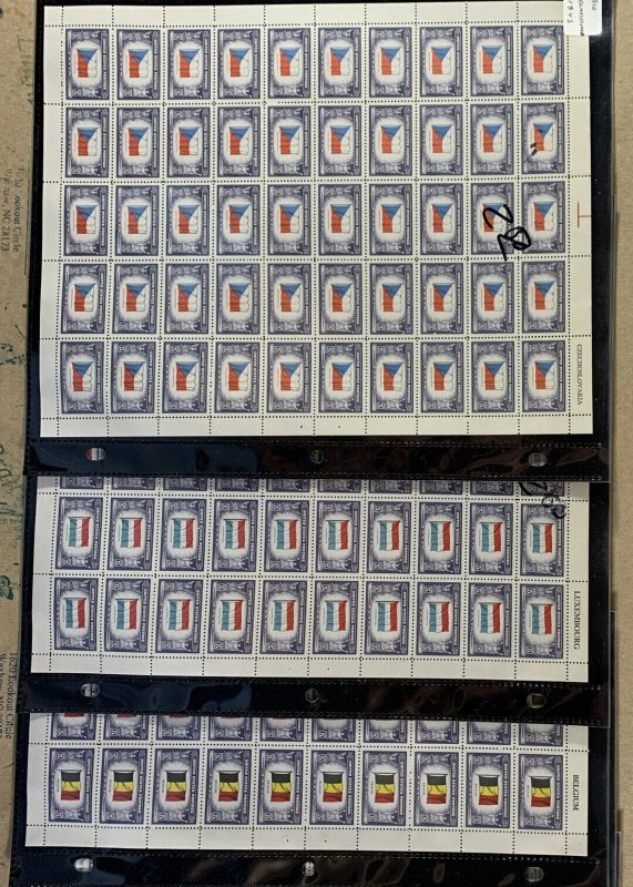 US MINT SCOTT 909-921 FULL SHEET SET OVERRUN COUNTRIES SHEETS OF 50 MNH