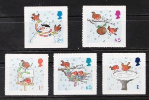 2001 Great Britain Sc #2002-2006 Illustrated Art - Winter Scenes - MNH stamps