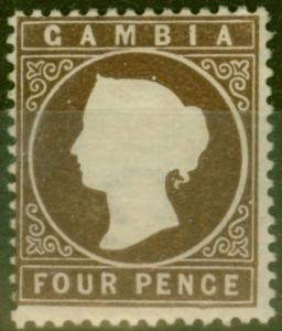 Gambia 1887 4d Brown SG30 Fine Lightly Mtd Mint